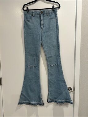EUC Show Me Your MuMu Light Blue High-Rise Flare Jeans Size 28
